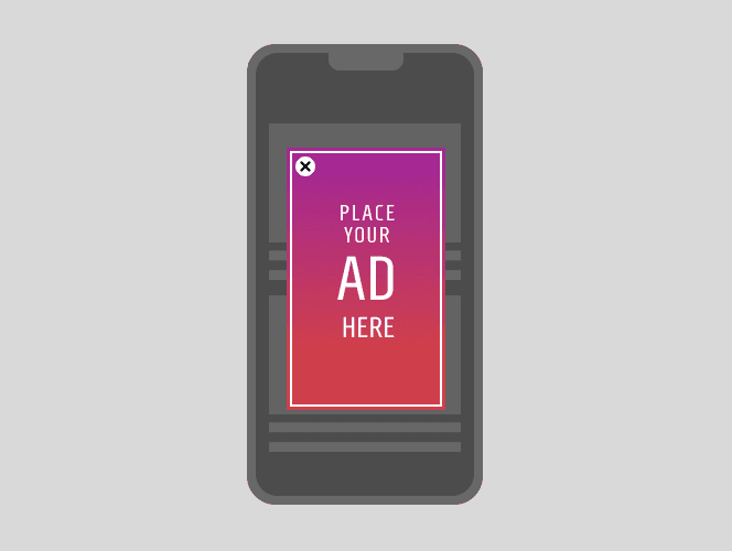 Full screen splash placement on a smartphone